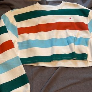 Striped cropped champion, pull over